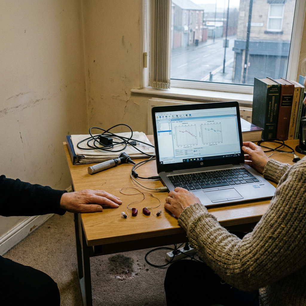 hearing aid fitting - modern audiology office